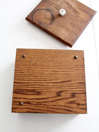 vintage oak wood storage box
