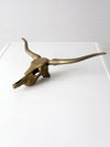 vintage brass longhorn wall mount