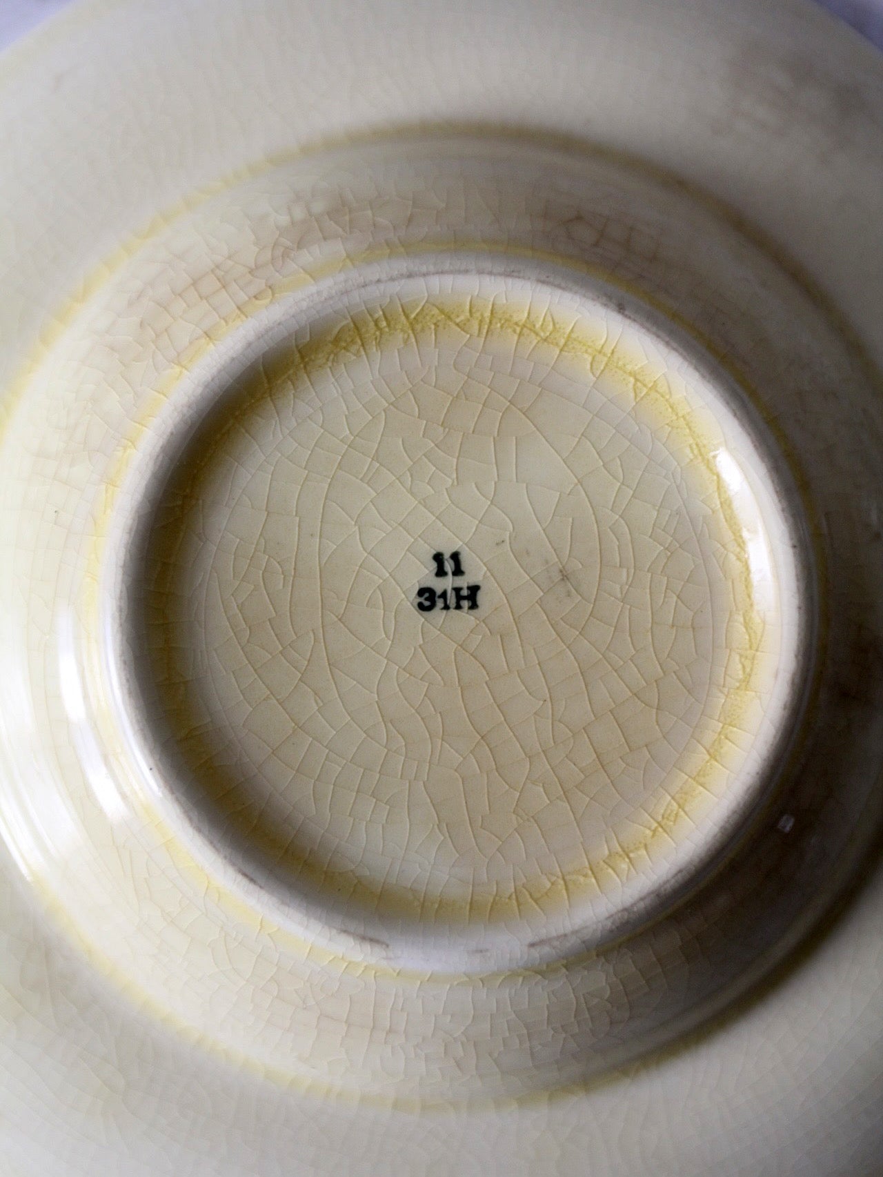 vintage 1930s Mount Clemens pottery illustrated dish with cat