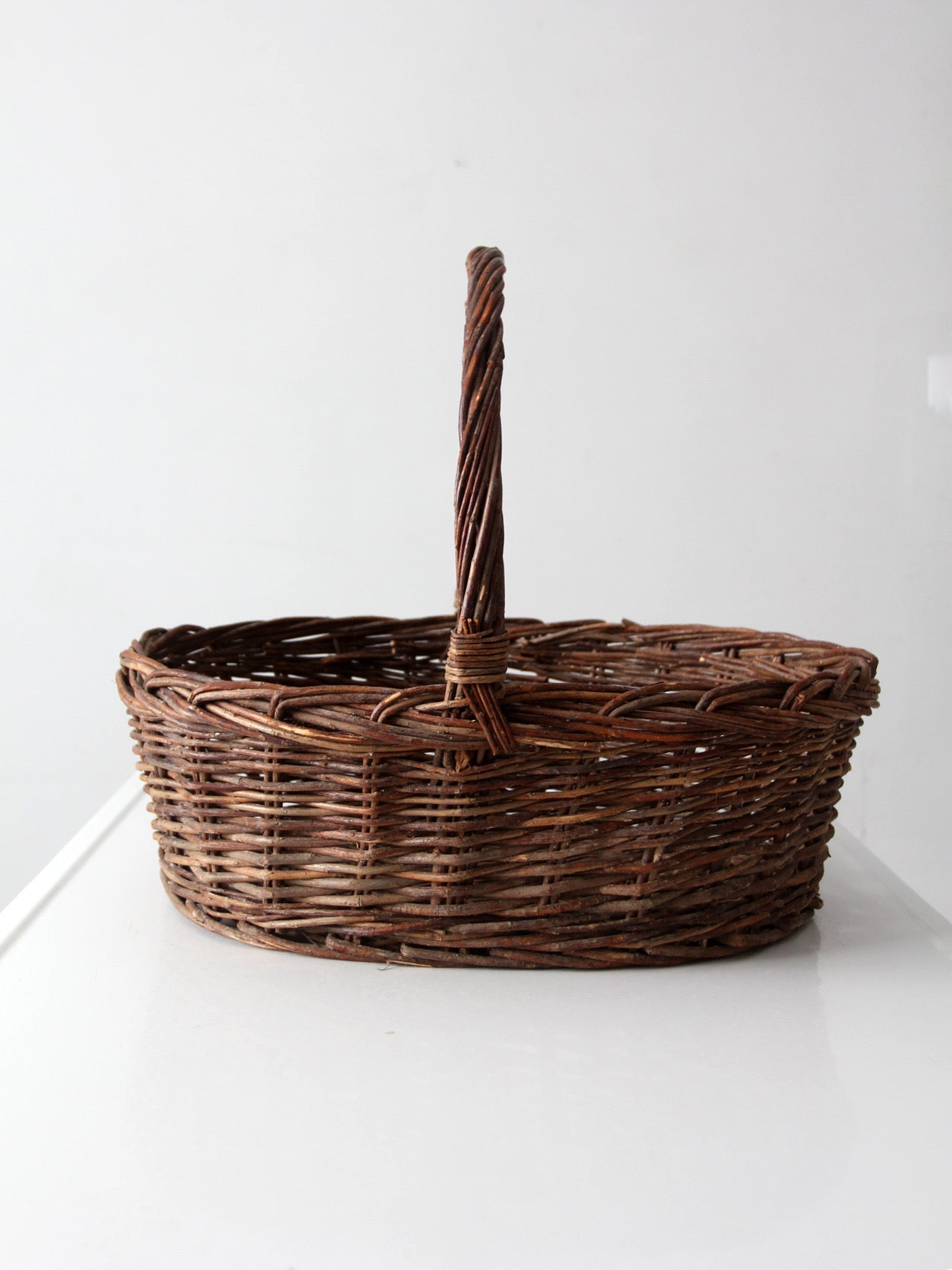 vintage wicker gathering basket