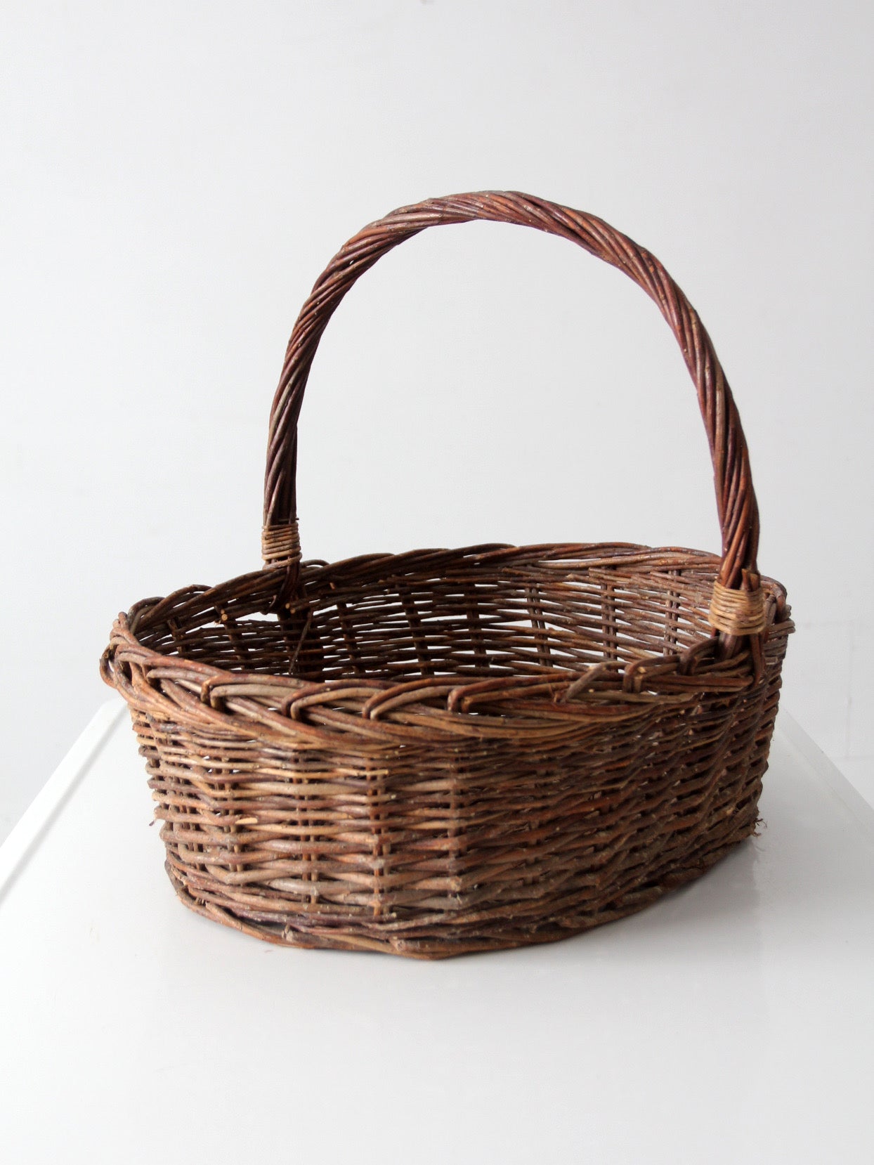 vintage wicker gathering basket