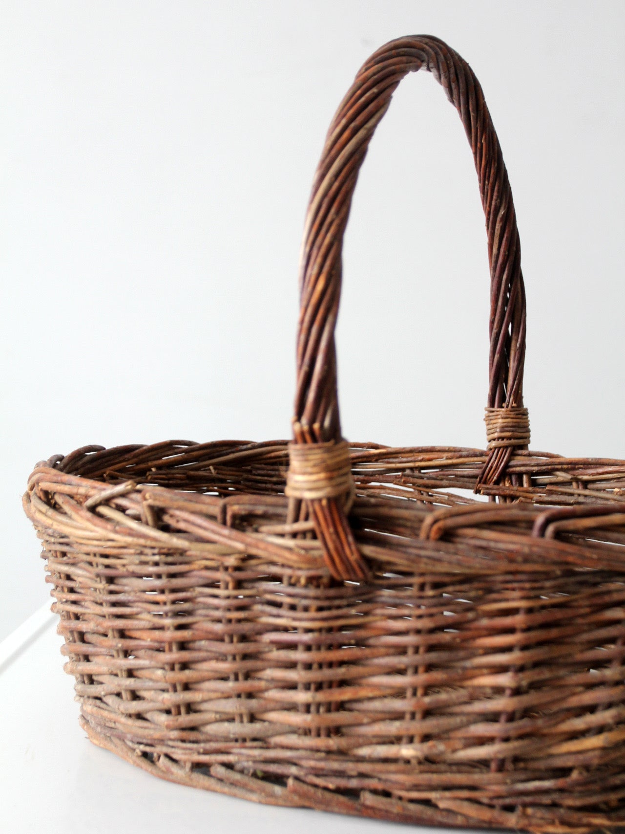 vintage wicker gathering basket