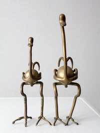 pair of 1970s brass ostrich sculptures
