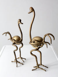 pair of 1970s brass ostrich sculptures