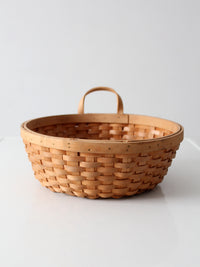 vintage handwoven wood splint basket