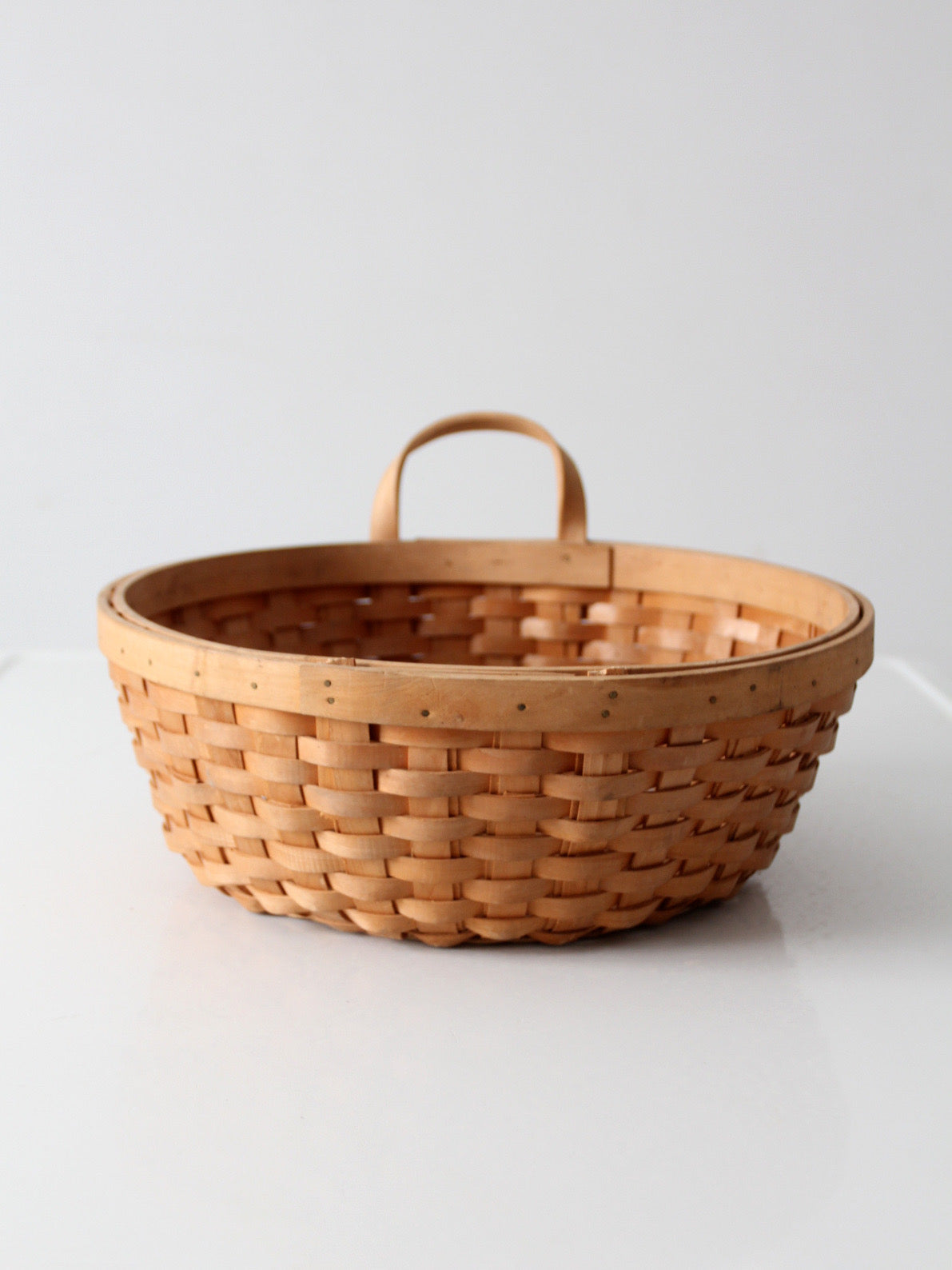 vintage handwoven wood splint basket