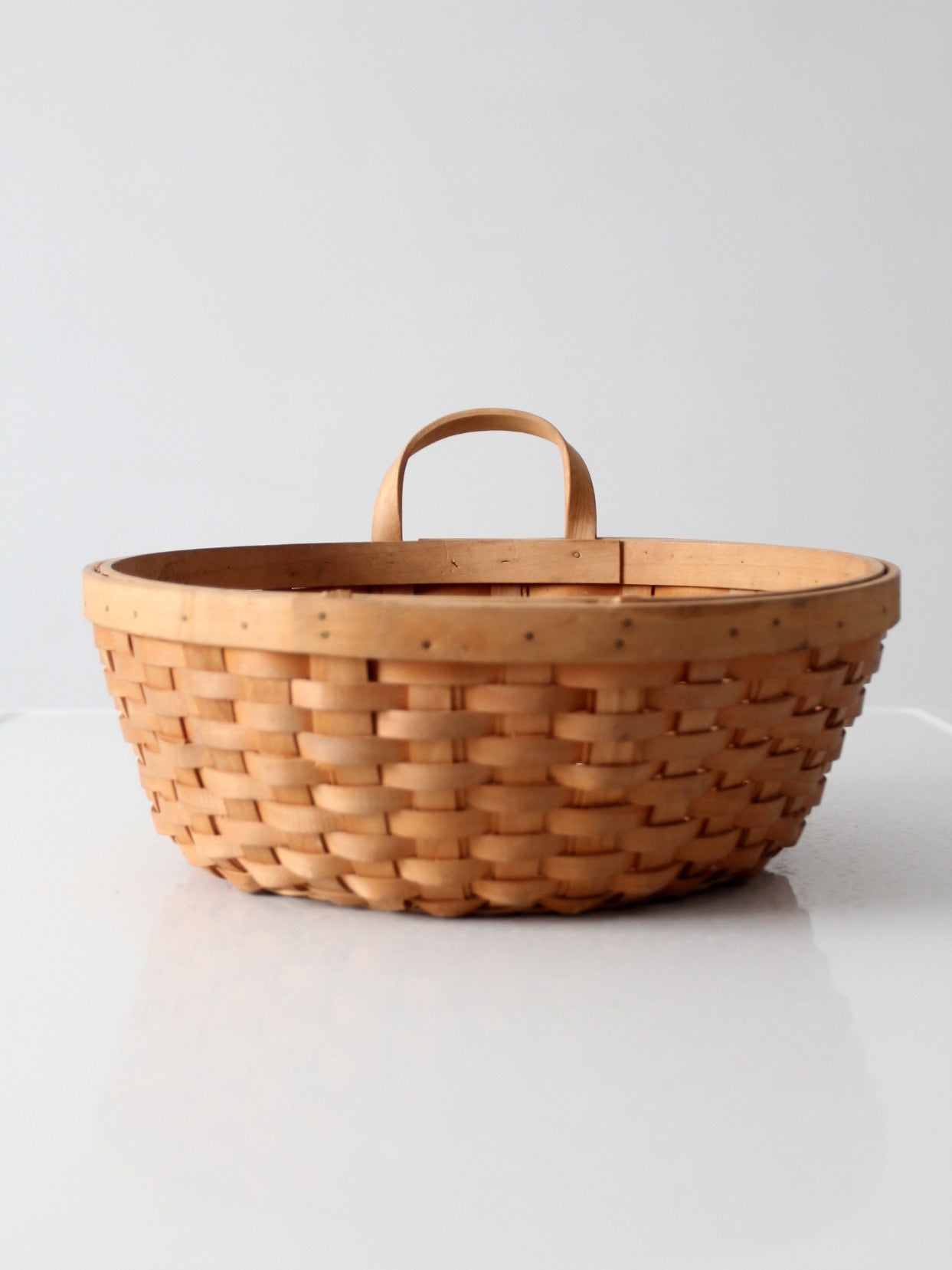 vintage handwoven wood splint basket