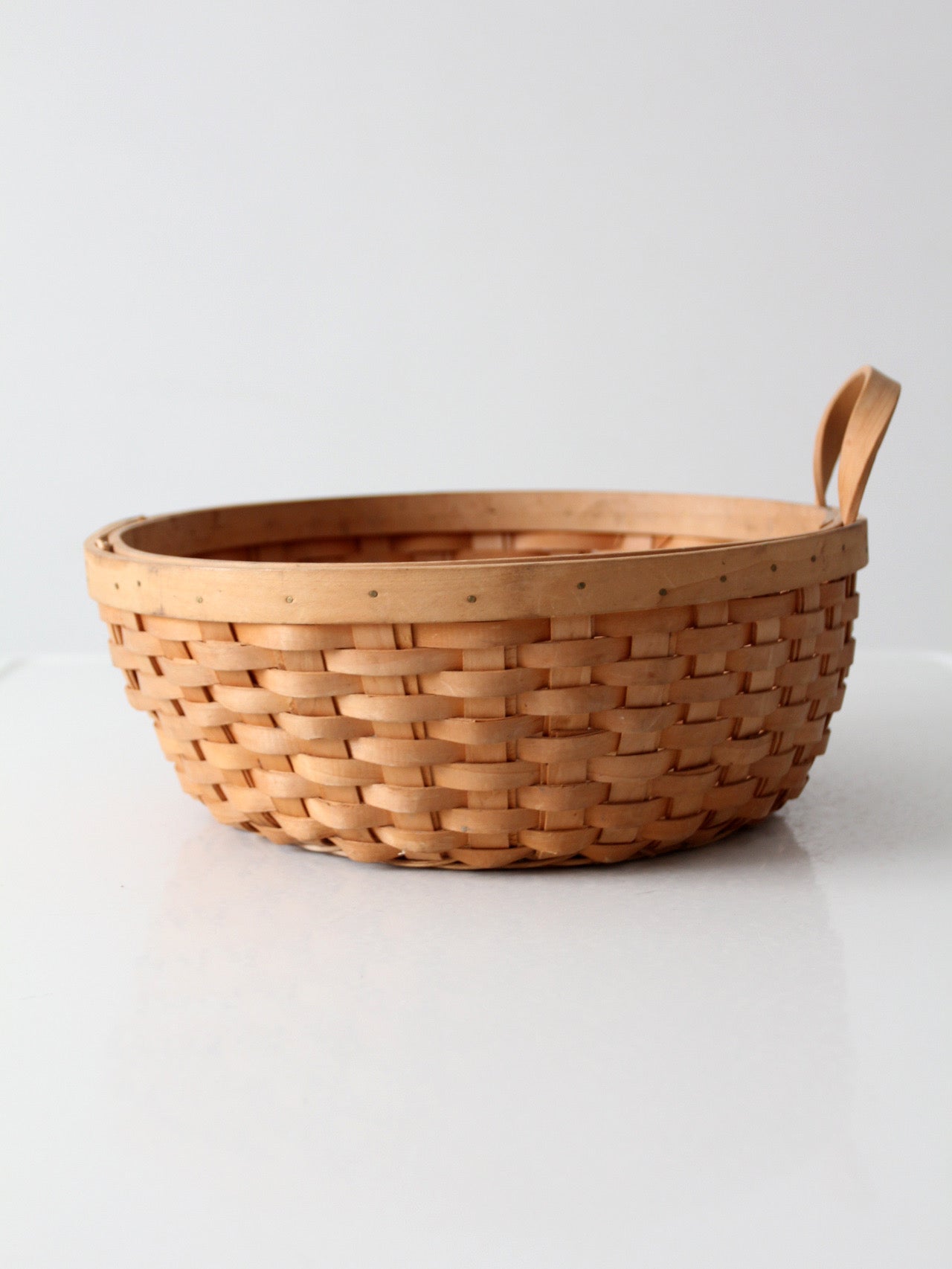 vintage handwoven wood splint basket