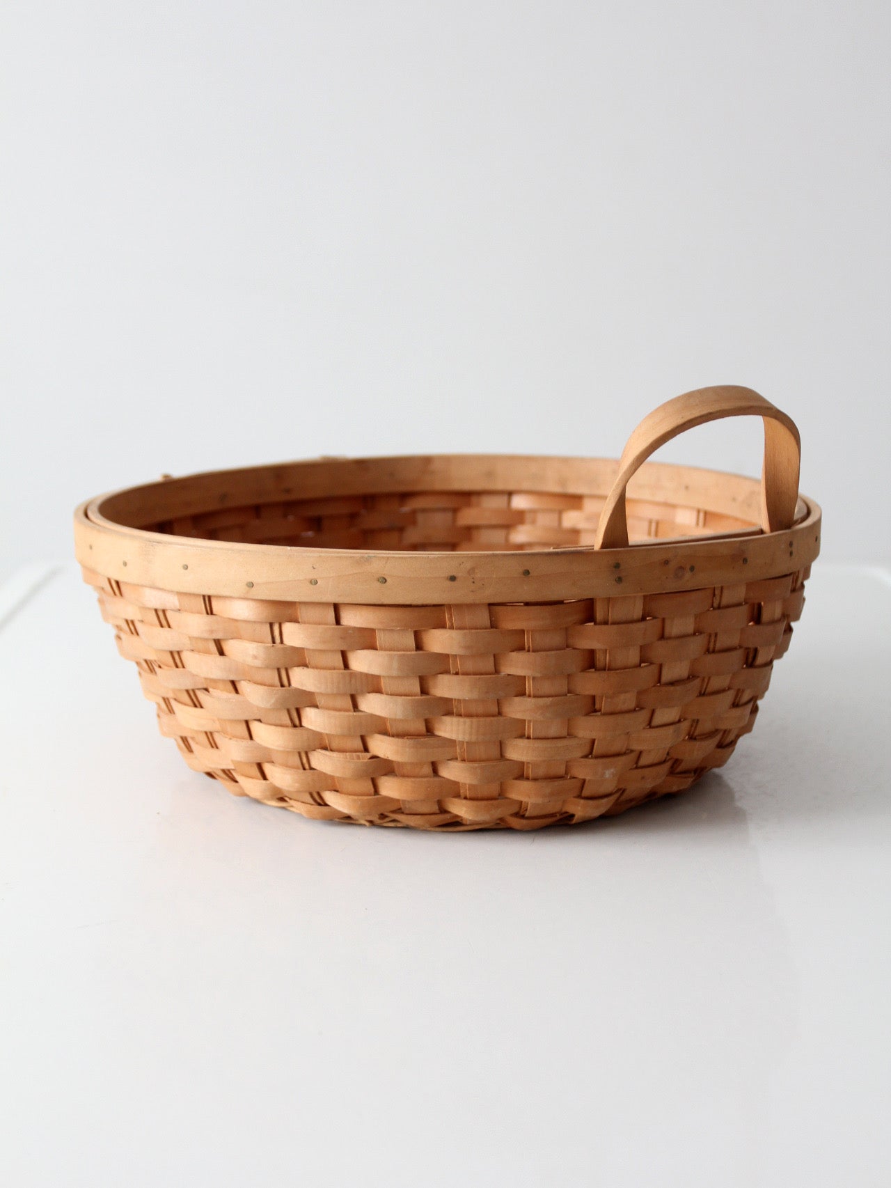vintage handwoven wood splint basket
