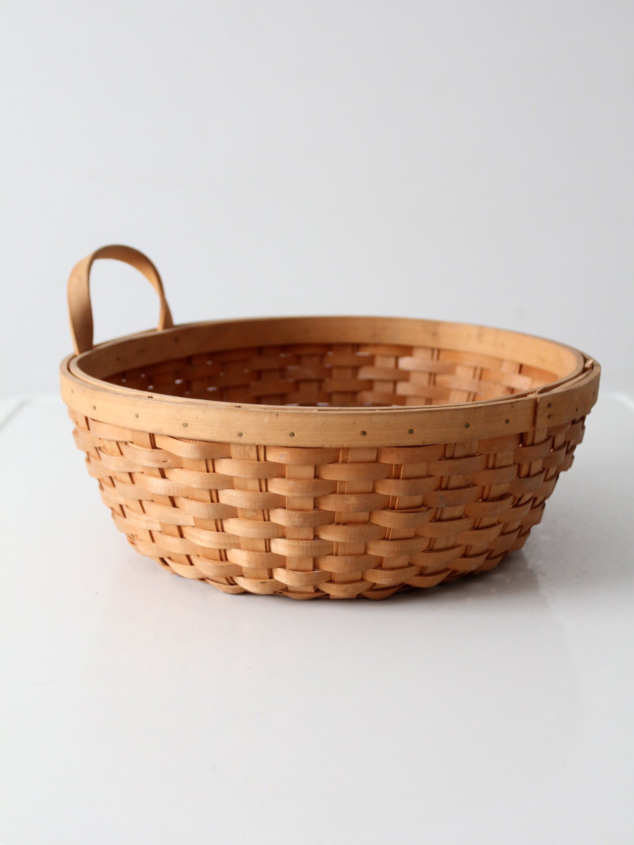 vintage handwoven wood splint basket