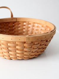 vintage handwoven wood splint basket