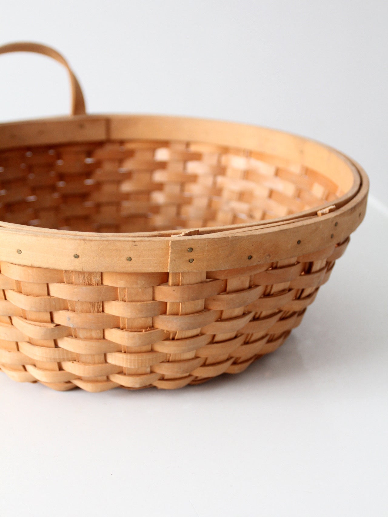 vintage handwoven wood splint basket