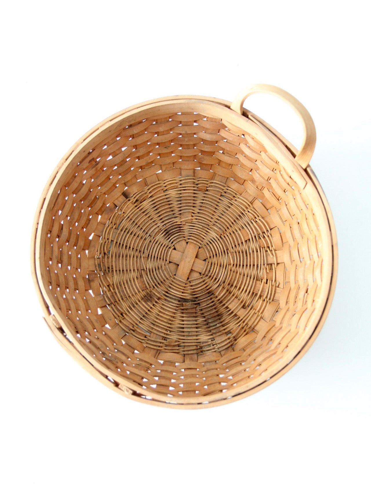 vintage handwoven wood splint basket