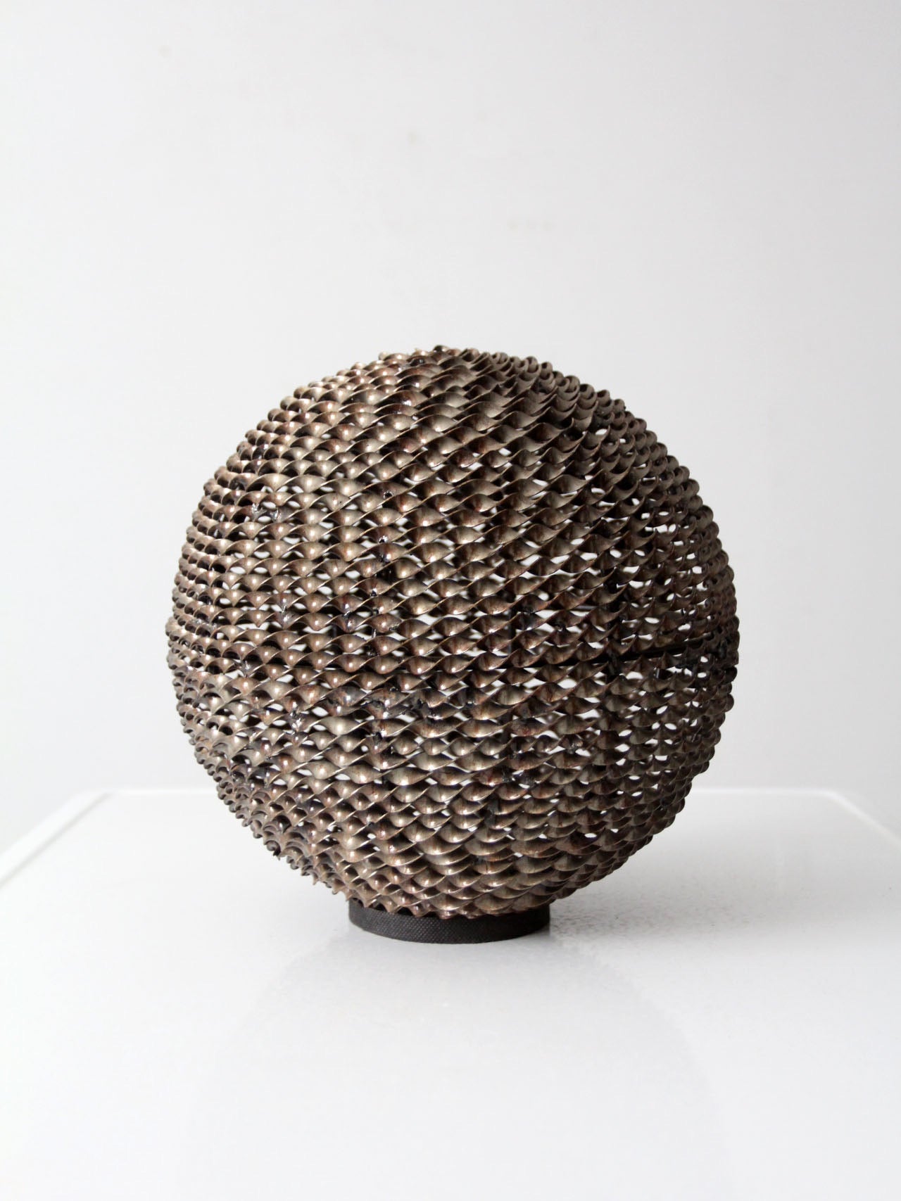 vintage Brutalist welded metal sphere sculpture