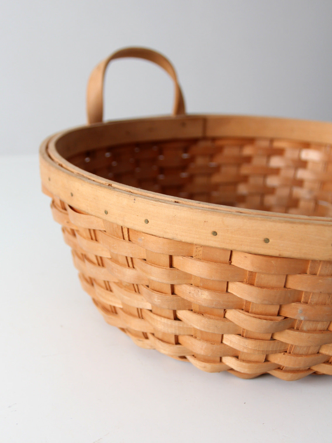 vintage handwoven wood splint basket