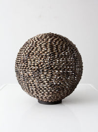 vintage Brutalist welded metal sphere sculpture