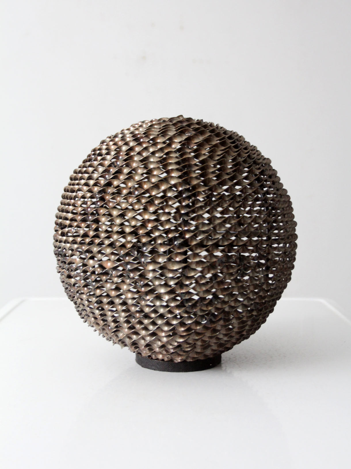 vintage Brutalist welded metal sphere sculpture
