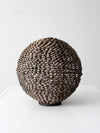 vintage Brutalist welded metal sphere sculpture