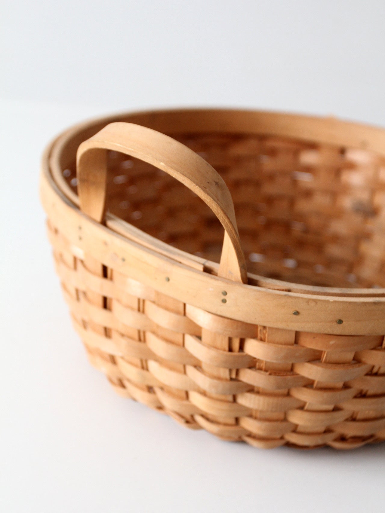 vintage handwoven wood splint basket