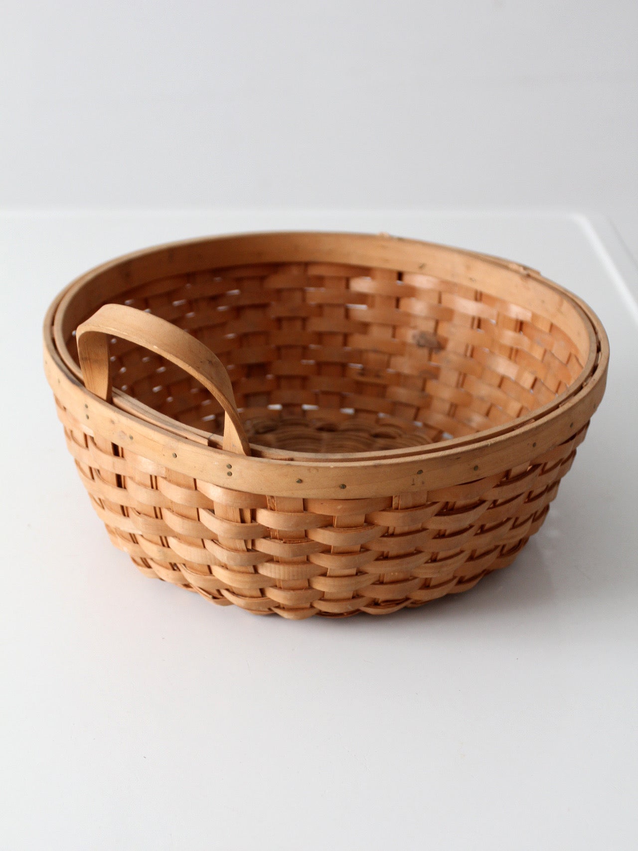 vintage handwoven wood splint basket