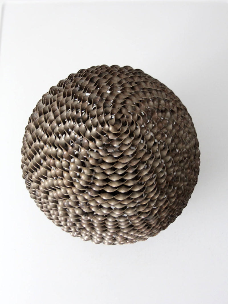 vintage Brutalist welded metal sphere sculpture