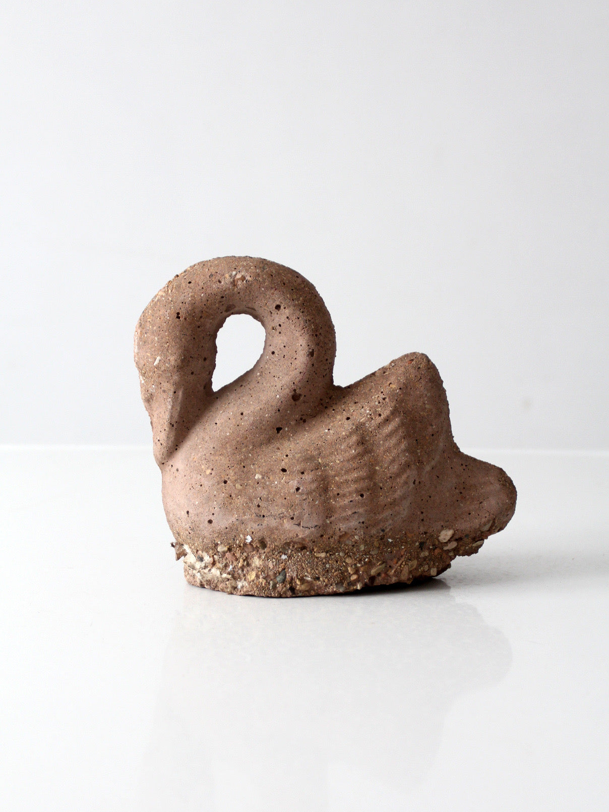 vintage brutalist swan sculpture