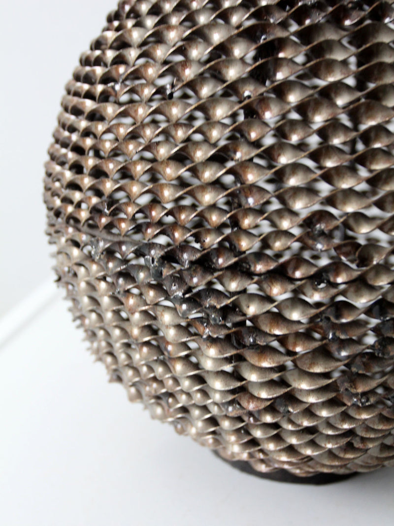 vintage Brutalist welded metal sphere sculpture