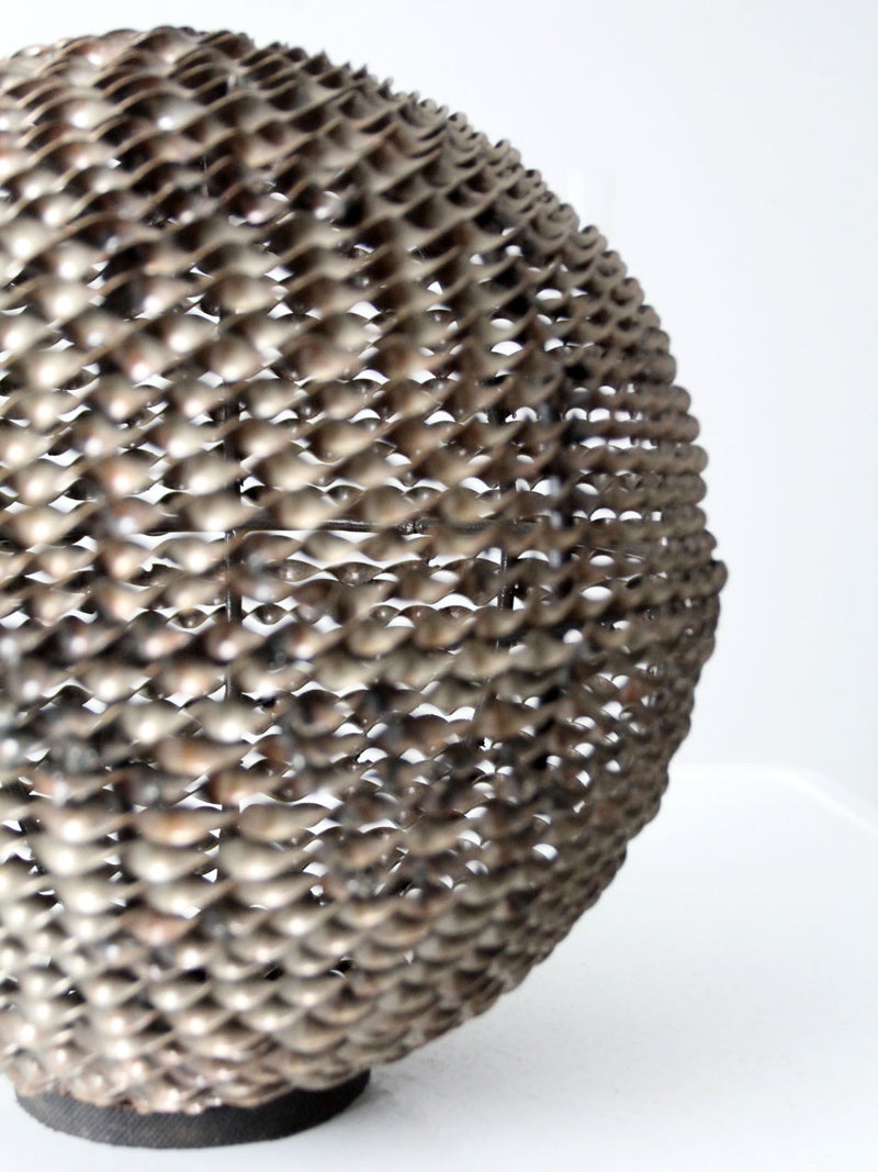 vintage Brutalist welded metal sphere sculpture