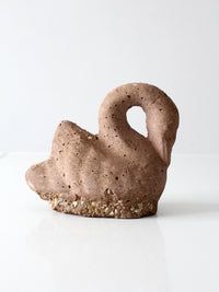 vintage brutalist swan sculpture