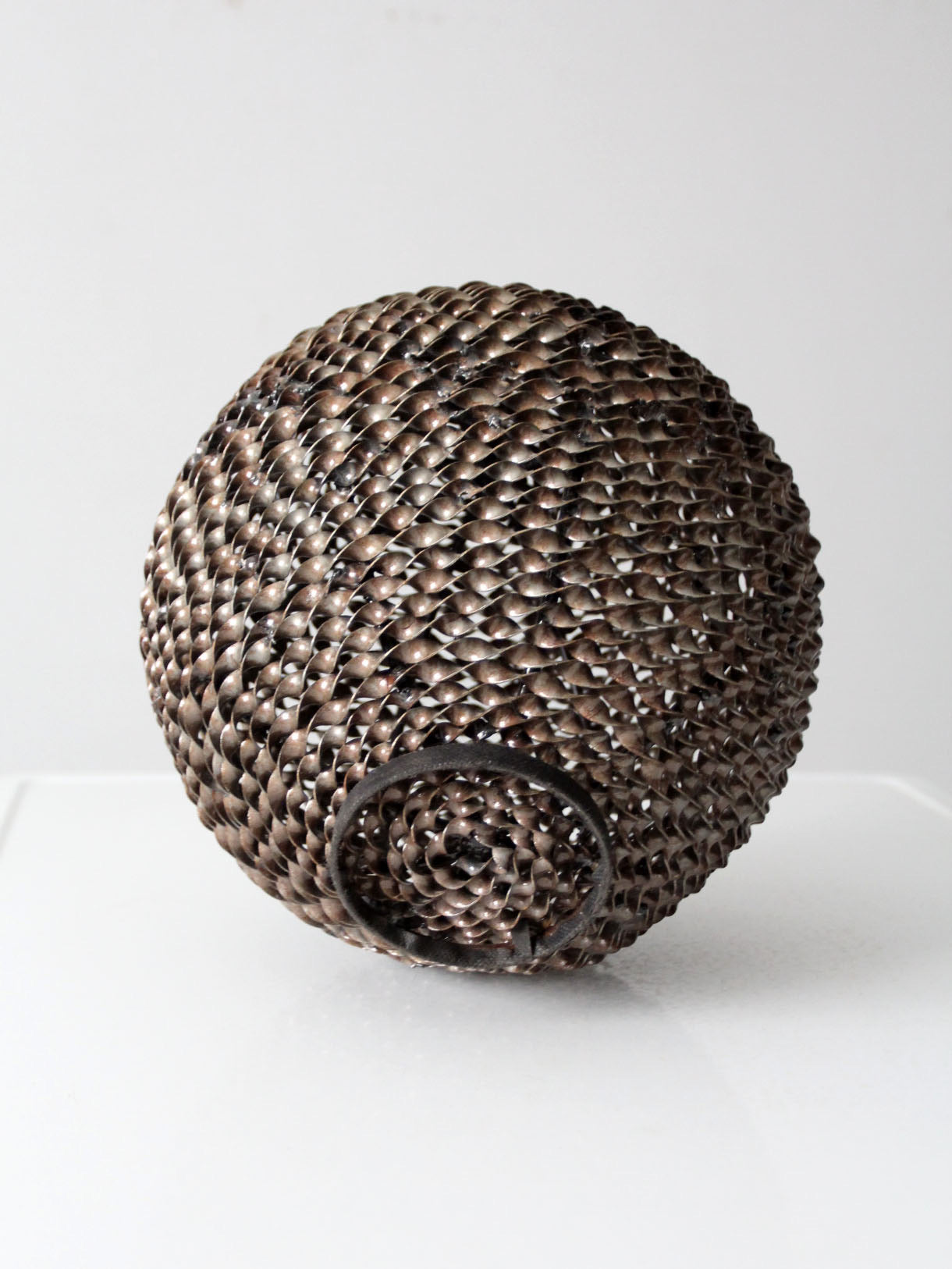 vintage Brutalist welded metal sphere sculpture
