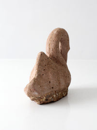vintage brutalist swan sculpture