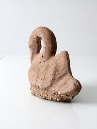 vintage brutalist swan sculpture