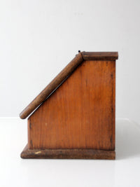 vintage storybook folk art wood bread box