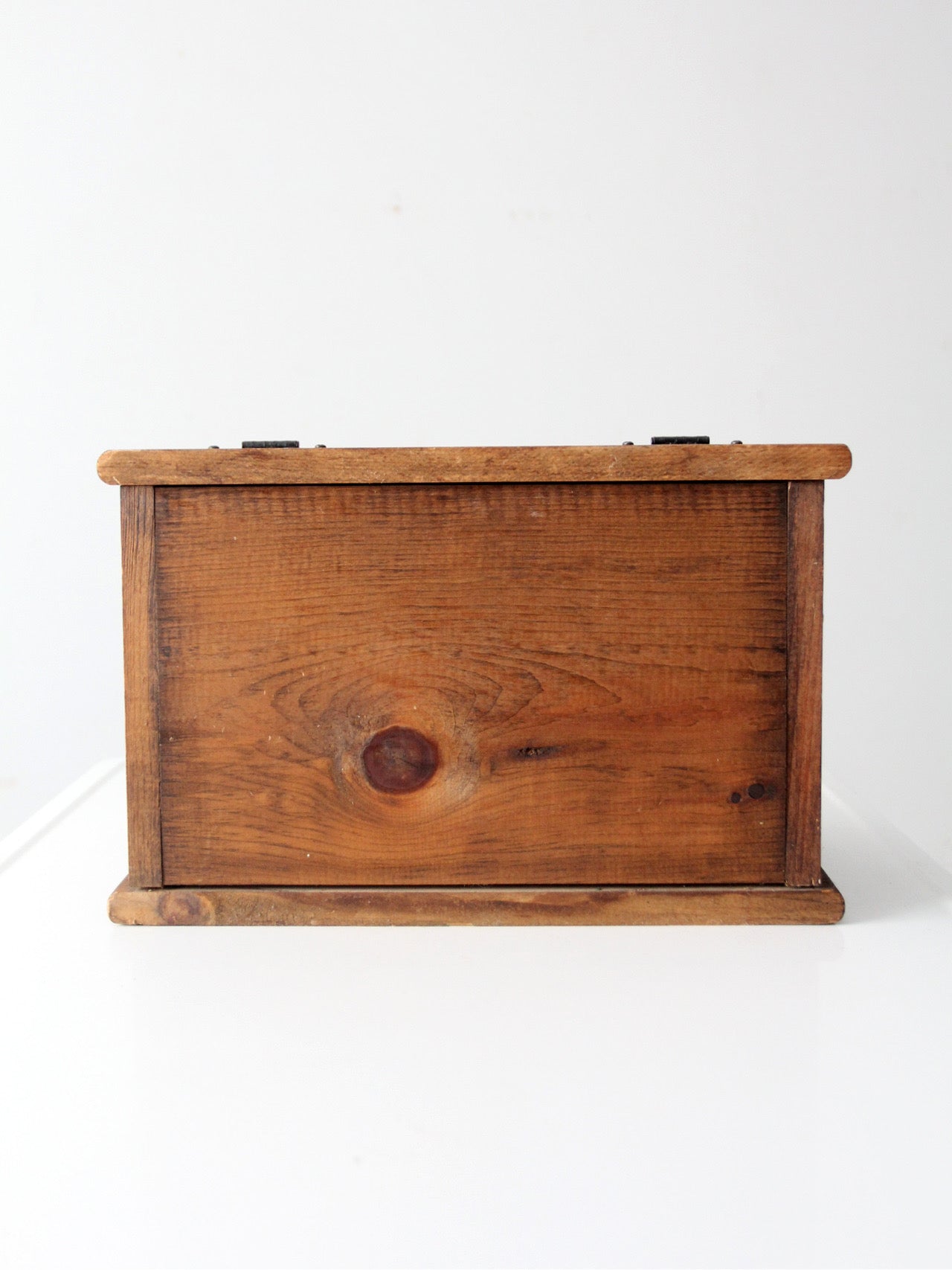 vintage storybook folk art wood bread box