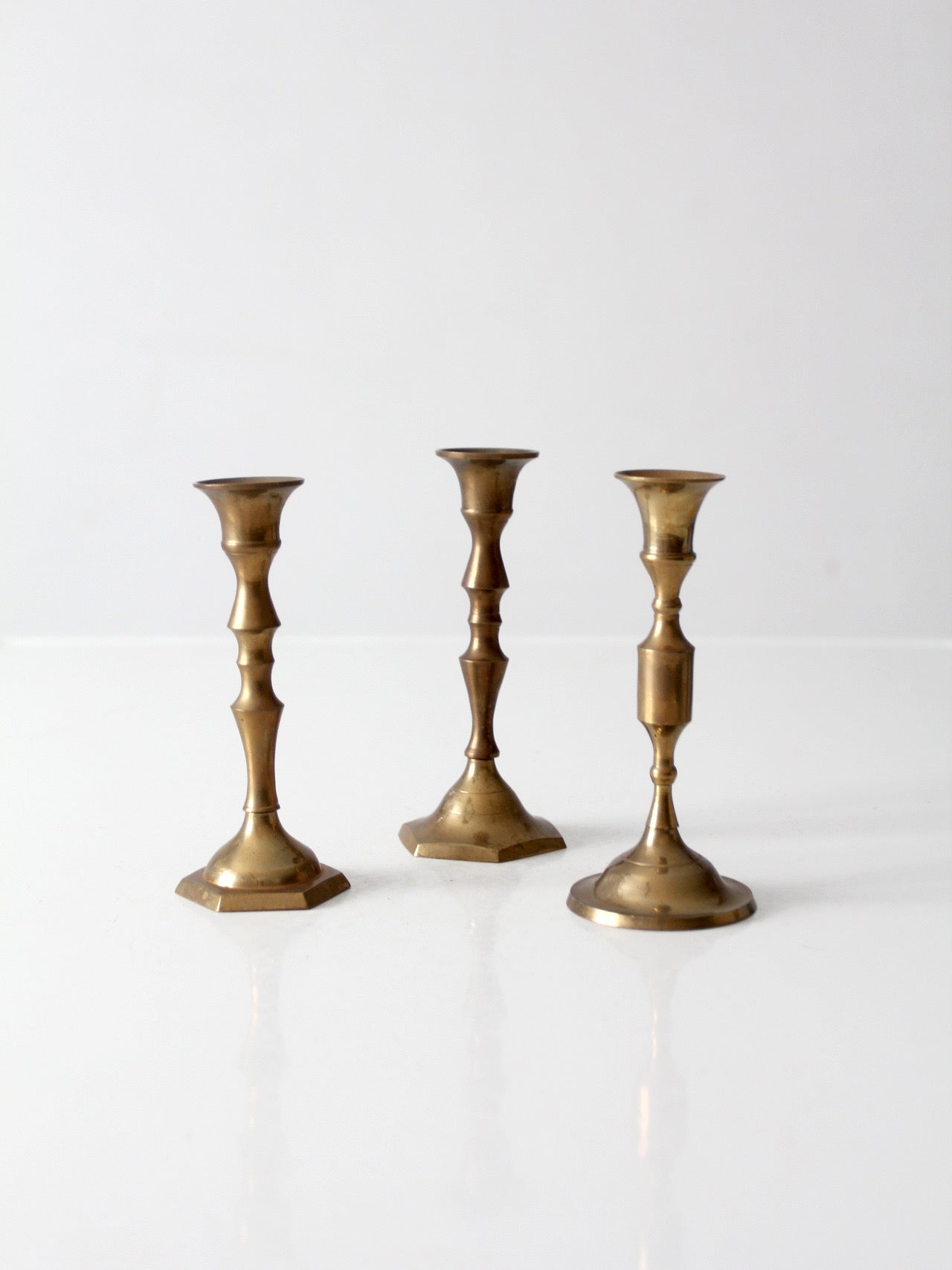 vintage brass candlesticks set of 3
