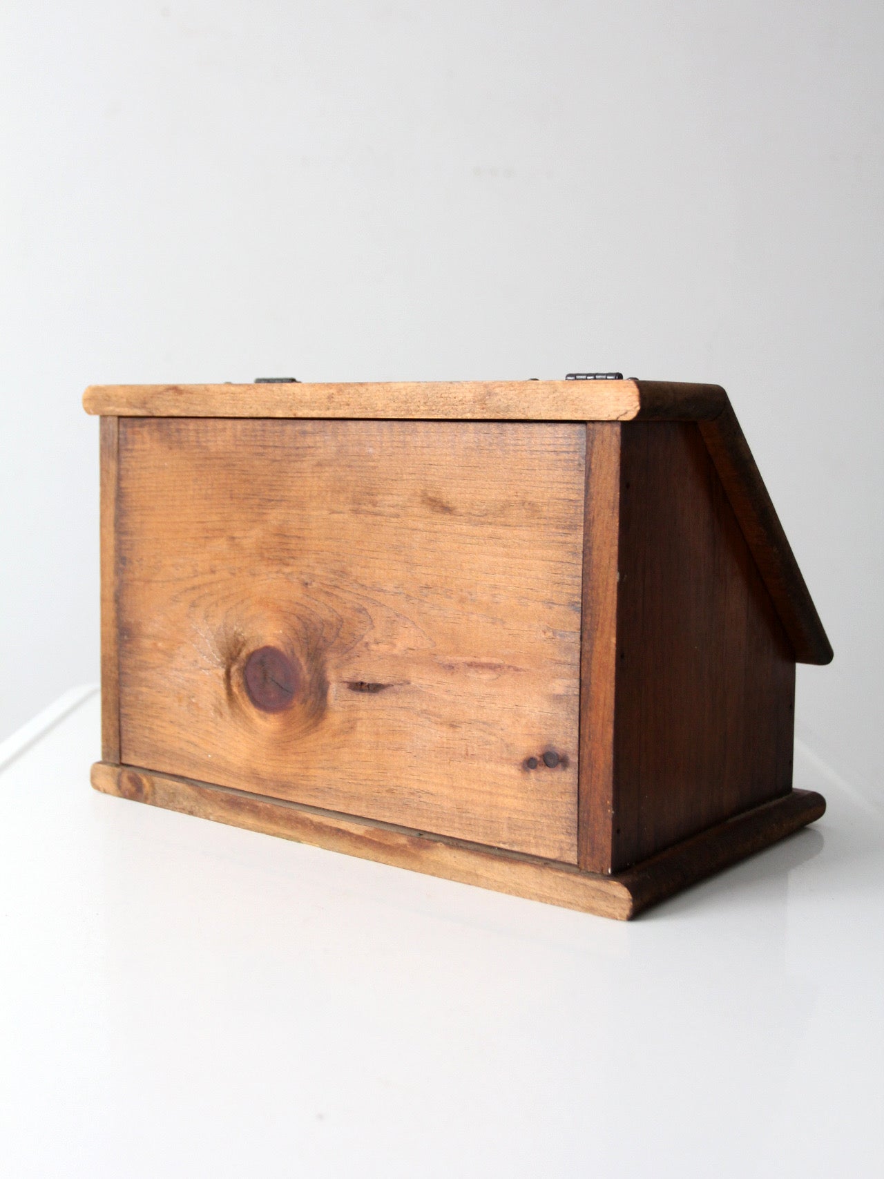 vintage storybook folk art wood bread box