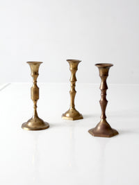 vintage brass candlesticks set of 3