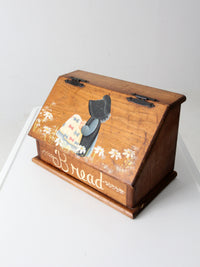 vintage storybook folk art wood bread box
