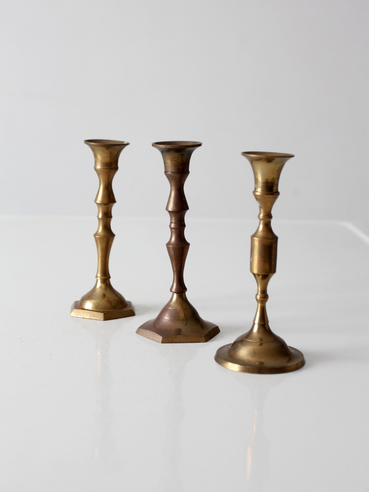 vintage brass candlesticks set of 3