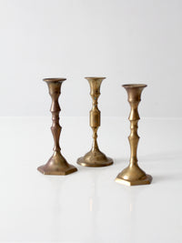 vintage brass candlesticks set of 3