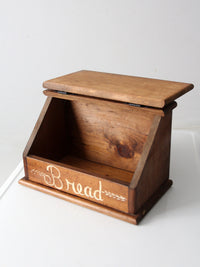 vintage storybook folk art wood bread box