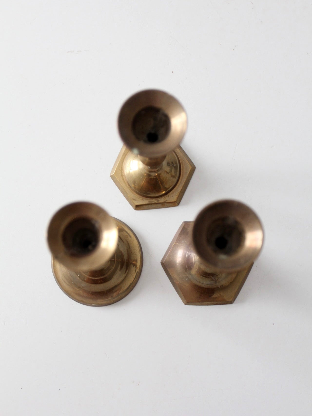 vintage brass candlesticks set of 3