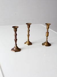 vintage brass candlesticks set of 3
