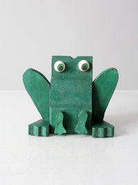 vintage handmade wooden frog