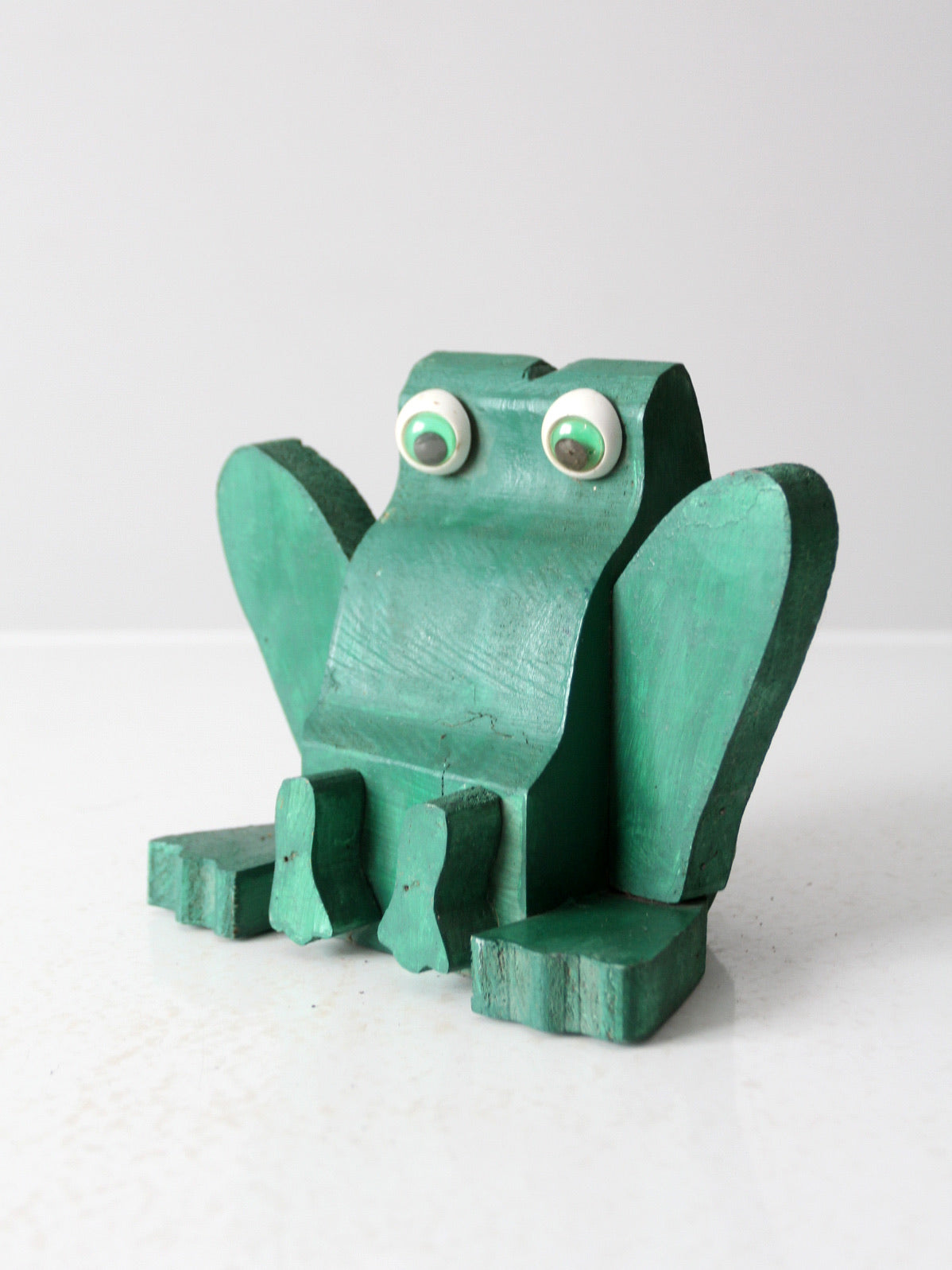 vintage handmade wooden frog