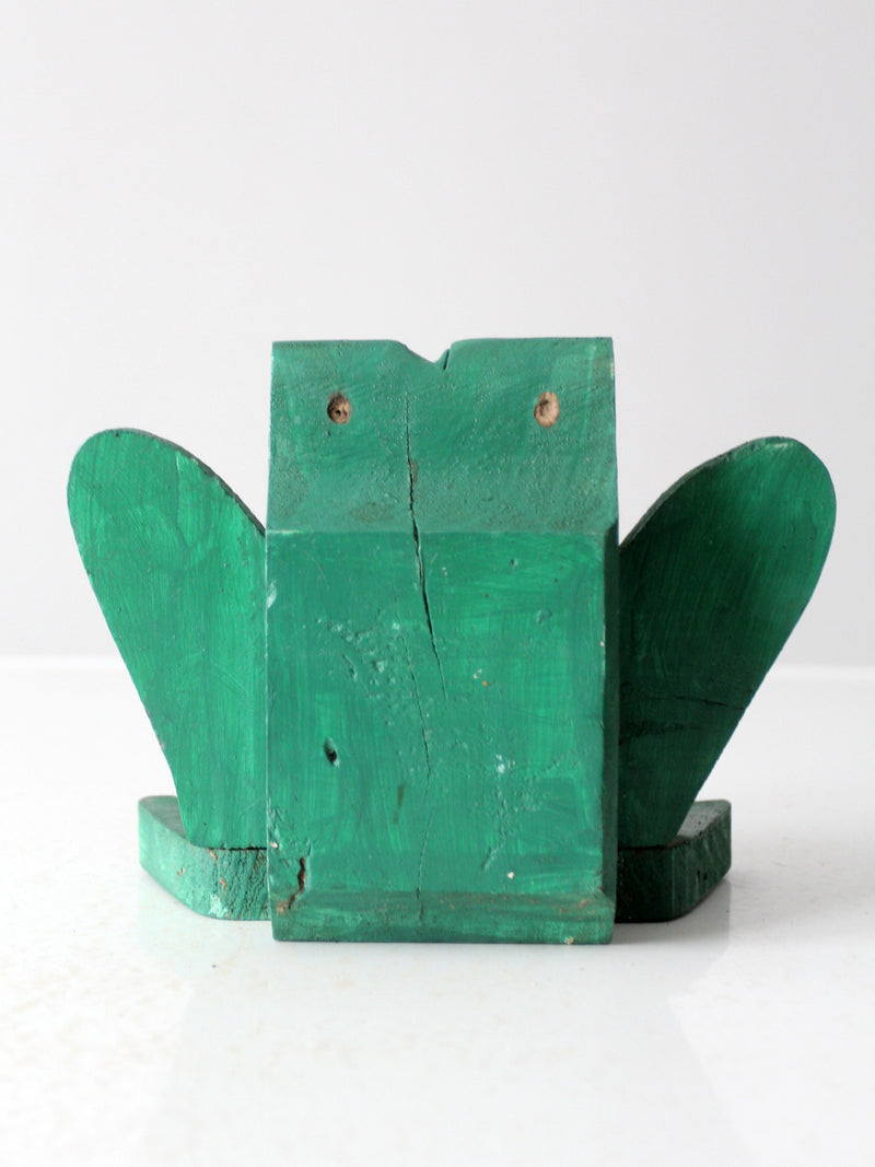 vintage handmade wooden frog