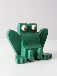 vintage handmade wooden frog