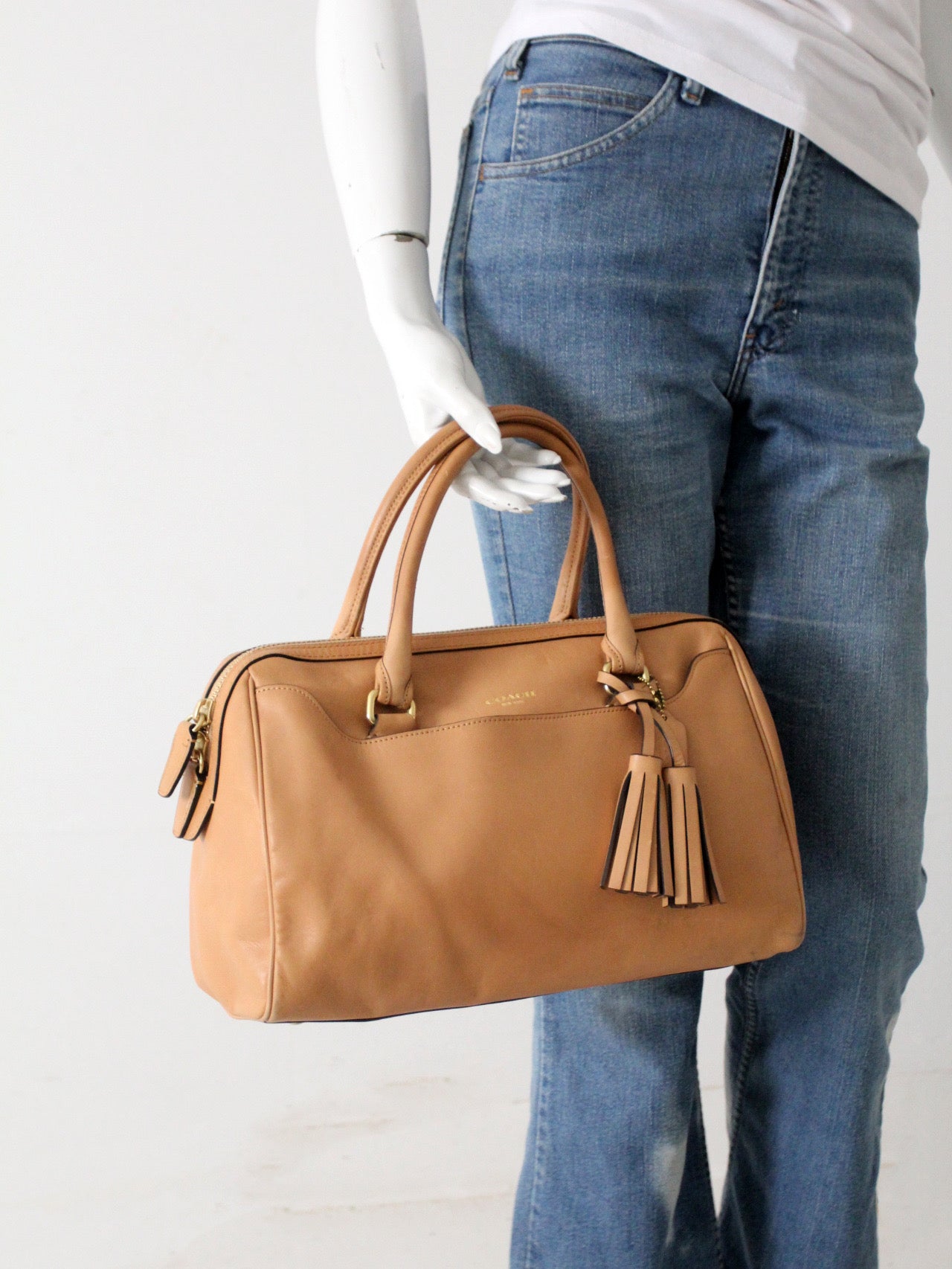 Coach Legacy leather Haley satchel in camel leather