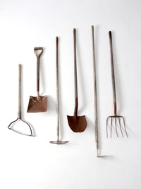 early 20th century primitive garden tool collection