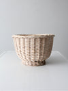 vintage cream wicker basket
